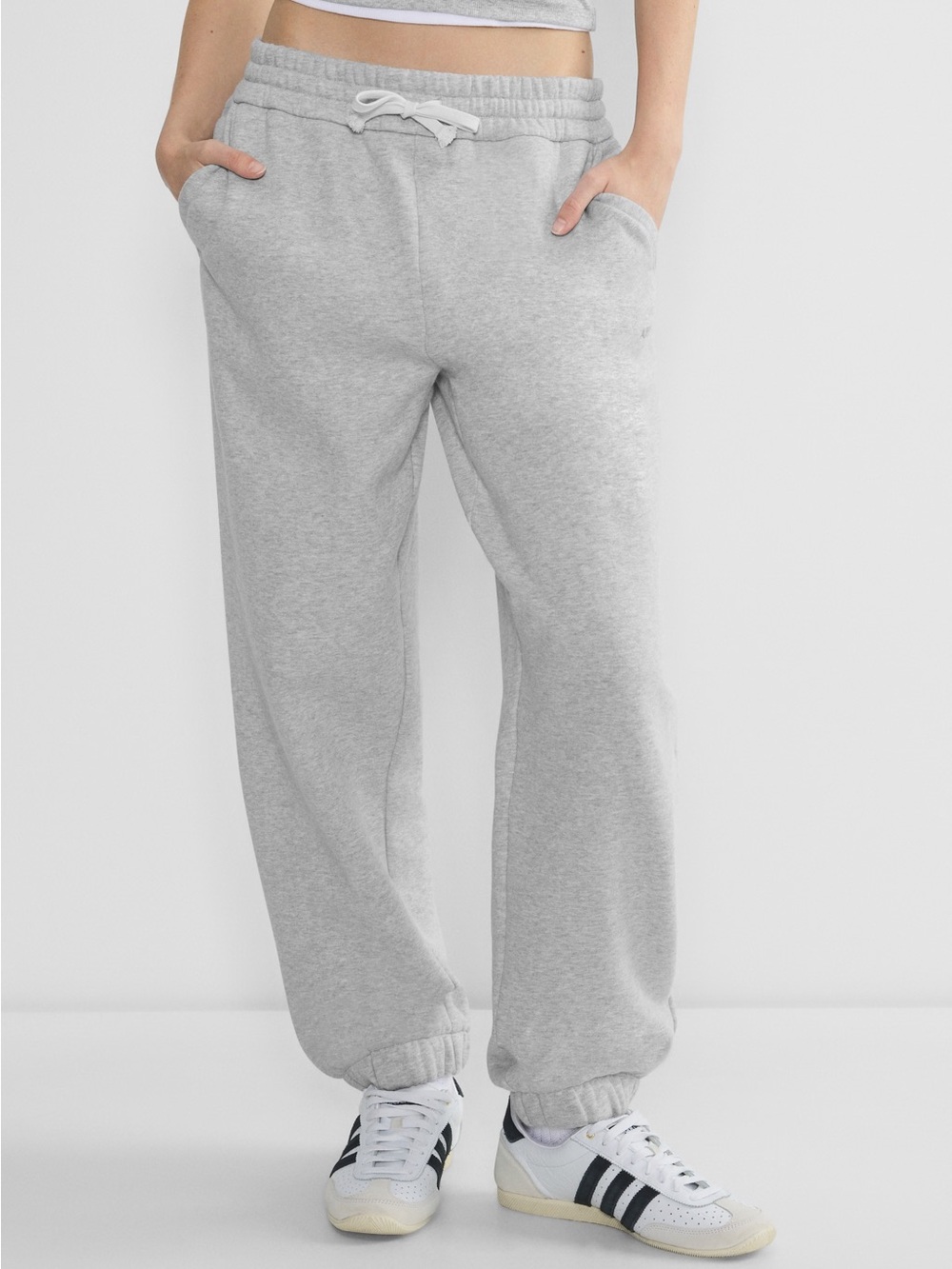 Aritzia Light Gray Relaxed Track Pants